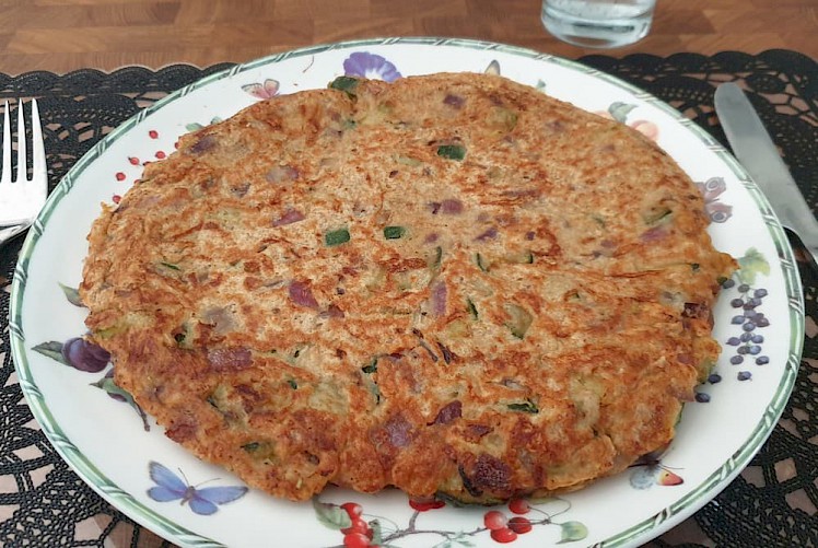 Volkoren pannenkoek courgette-ui