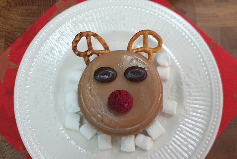 Rudolf the Rednose Reindeer chocolade-kokos pudding