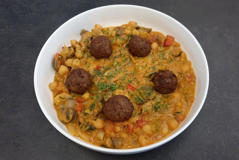 Groentencurry met jackfruit balletjes