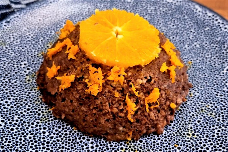 Ontbijttaartje chocolade-sinaasappel (mugcake)