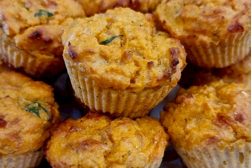 Mini muffins met zoete aardappel